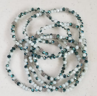 Stacking Stones Single AB Crystal Bracelet Ocean Wave