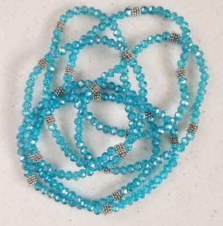 Stacking Stones Single AB Crystal Bracelet Cornflower Blue