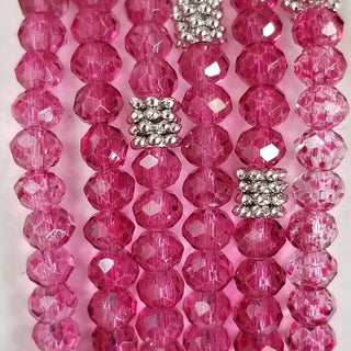 Stacking Stones Single AB Crystal Bracelet Raspberry Beret
