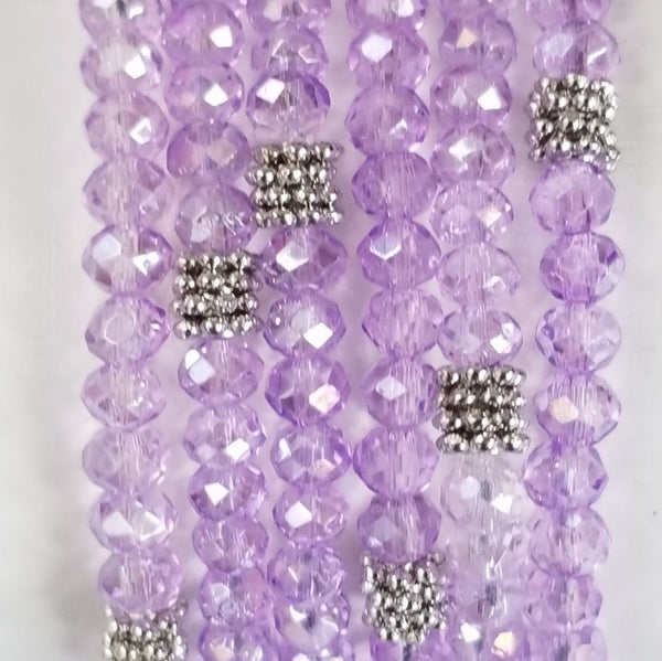 Stacking Stones Single AB Crystal Bracelet Hydrangea Purple