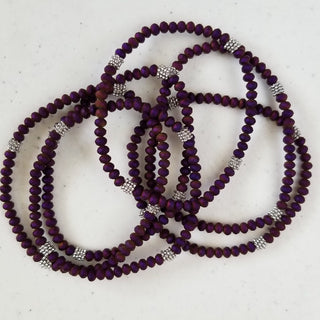 Stacking Stones  Crystal Bracelet Eggplant Matte