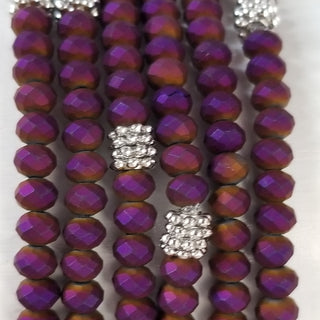 Stacking Stones  Crystal Bracelet Eggplant Matte