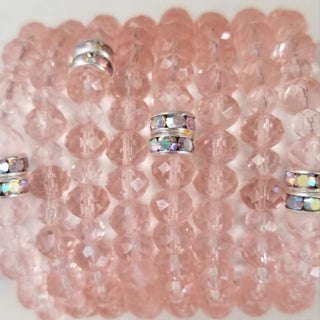Pink Crystal Bead Stretch Bracelet