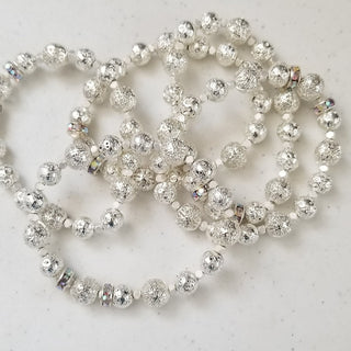Silver Lava Bead Stretch Bracelet