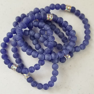 Purple Dyed 7.5 inch Lava Bead Stretch Bracelet