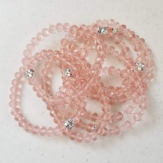 Pink Crystal Bead Stretch Bracelet