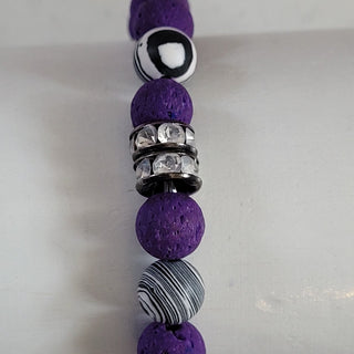 Purple Dyed 7.5 inch Lava Bead Stretch Bracelet