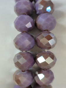 Shiny Amethyst Purple Medium Rondelle Bead Stretch Bracelet