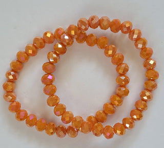 Shiny Orange Rondelle  Bead Stretch Bracelet