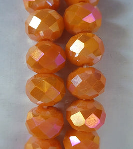 Shiny Orange Rondelle  Bead Stretch Bracelet