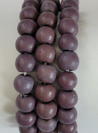 Mauve Wood Bead Stretch Bracelet