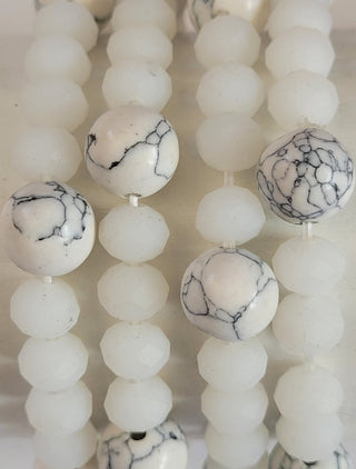 White Natural Stone Stretch Bracelet