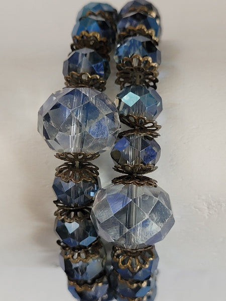 Sparkly Blue Crystal Stretch Bracelet