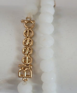 Blessed White Crystal Stretch Bracelet