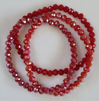 Red Small Crystal Stretch Bracelet