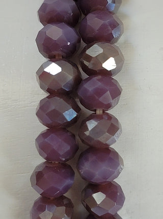 Small Purple Rondelle Crystal Bead Stretch Bracelet