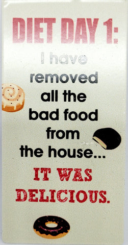 Diet Day 1 I Have Removed all the bad food from the House Refrigerator Magnet