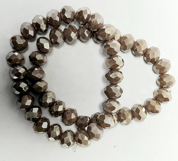 Metallic Brown Large Bead Stretch Bracelet