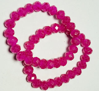 Fuchsia Bead Large Stretch Bracelet