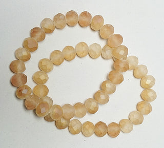 Frosted Glass Bead Ombre Peach Beige Stretch Bracelet