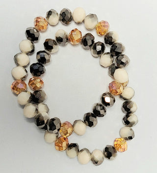 Multi Color Beaded Stetch Beige Black Bracelet