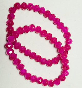 Small Fuchsia Beaded Stretch Bracelet