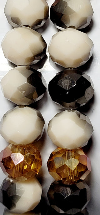 Multi Color Beaded Stetch Beige Black Bracelet