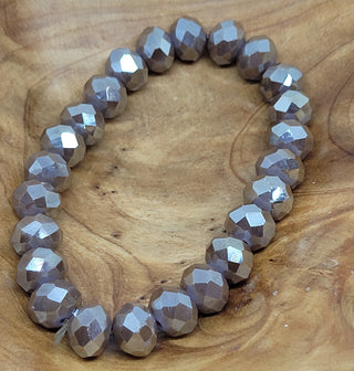 Metallic Brown Large Bead Stretch Bracelet