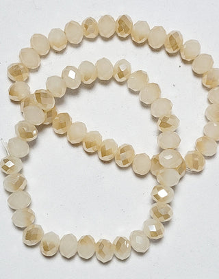 Metallic Bead Beige Stretch Bracelet