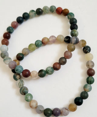 Indian Agate Matt 6mm Beaded Bracelet