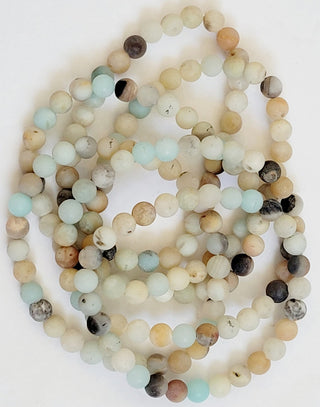 Beach Inspired Matte Amazonite 6mm Beaded Stretch Bracelet