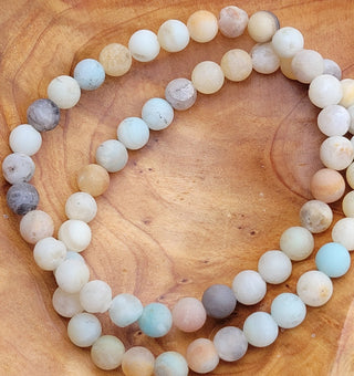 Beach Inspired Matte Amazonite 6mm Beaded Stretch Bracelet
