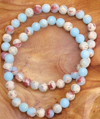 Shoushan Stone 6mm Beaded Stretch Bracelet