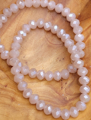 Rondelle Bead Blush Stretch Bracelet