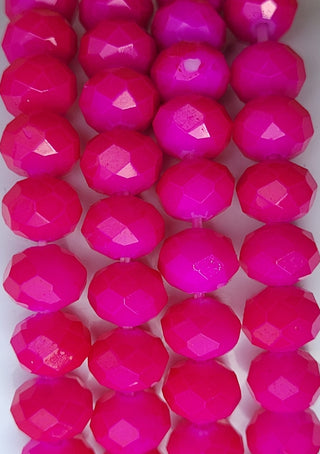 Rondelle Fuschia Beaded Stretch Bracelet