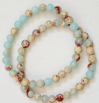 Shoushan Stone 6mm Beaded Stretch Bracelet
