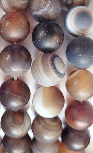 Matte Brown Agate 10mm Beaded Stretch Bracelet