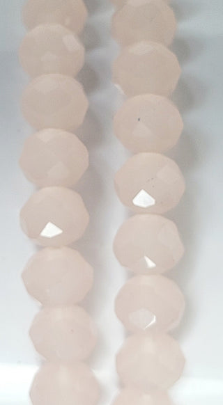 Pale Pink Rondelle 6mm Stretch Beaded Bracelet