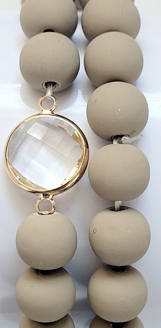 Khaki Clay Beaded Bracelet