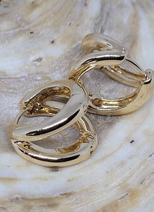 14k Gold Dipped Double Line Hugging Earring