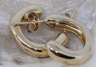 14k Gold Dipped Hoop Post Earrings