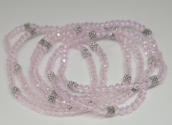 Stacking Stones Light Pink Crystal Bracelet