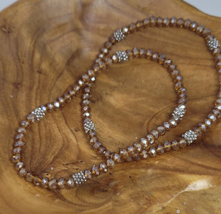 Stacking Stones Single AB Crystal Bracelet Apricot