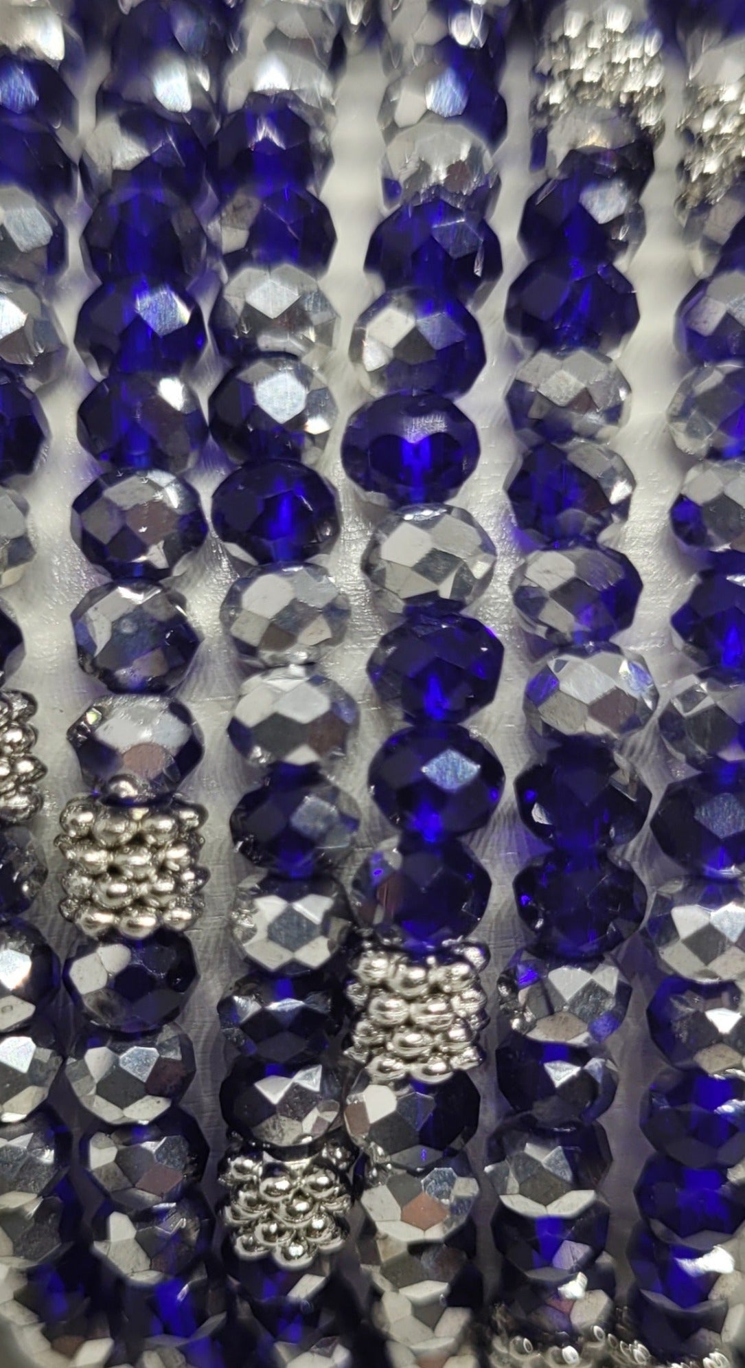 Stacking Stones Blue Silver AB Crystal Bracelet