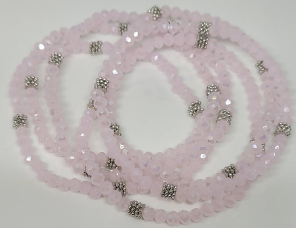 Stacking Stones Pink Opaque AB Crystal Bracelet