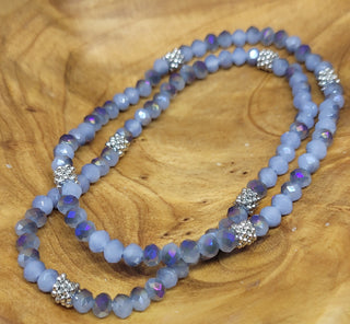 Stacking Stones Periwinkle AB Stretch Bracelet