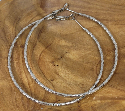 Silver Hoop Large Earrings