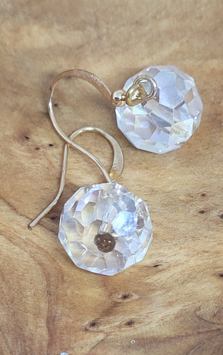 Gold Tone Clear Drop Earrings