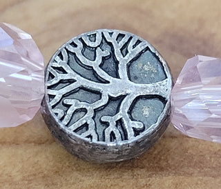 Set of Two Peach Tone Tree of Life Charm Bracelet