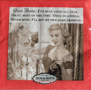 Dear Santa Cocktail Christmas Napkins